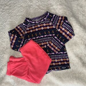 Patagonia Girls Purple Patterned Fleece Top with Hot Pink Pants